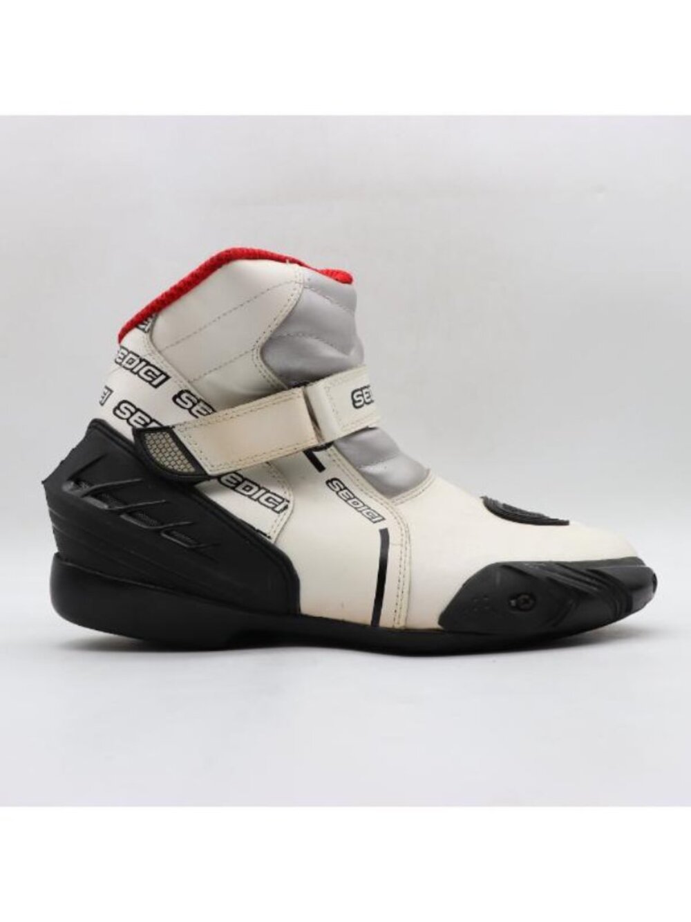 Sedici Rapido Leather Motorcycle Riding Boots Men’s Size 12 White /Black Zipper